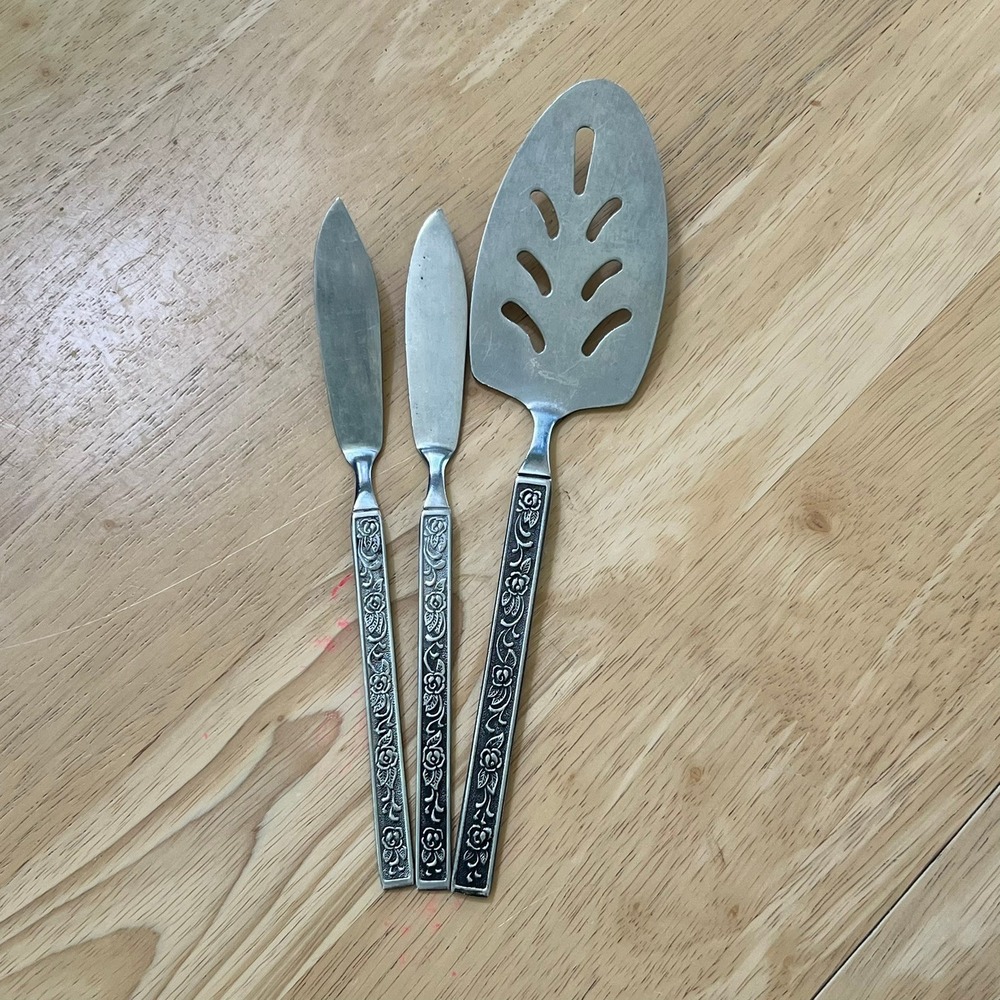 Vintage Nasco Castellano Stainless Steel Master Host Set Server Spreader 3 Piece